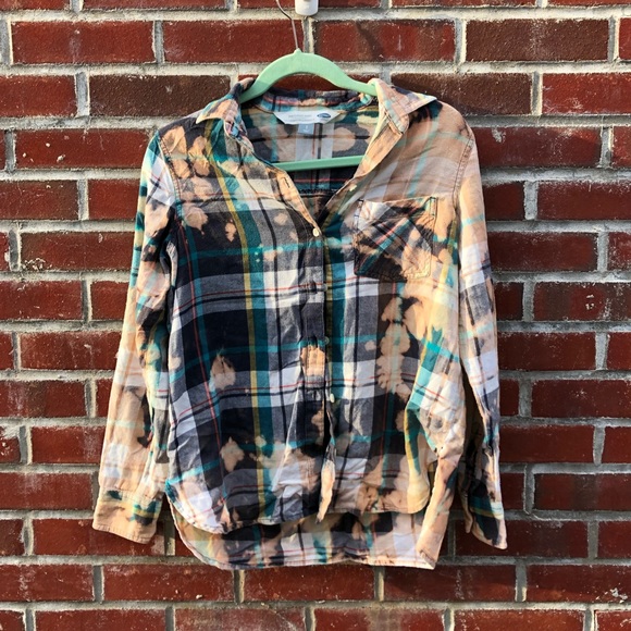 Old Navy Tops - Handmade Acid wash Old Navy flannel